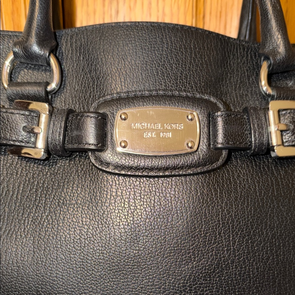 Michael Kors Black Shoulder Bag with Silver Accents - Picture 5 of 12